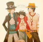  3boys birthday brothers male_focus monkey_d_luffy multiple_boys one_piece portgas_d_ace sabo_(one_piece) siblings time_paradox 