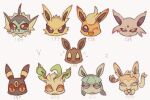  :3 @_@ akadako animal_focus black_eyes blonde_hair blue_hair blue_sclera blush brown_eyes chibi clenched_teeth closed_mouth colored_sclera commentary crying eevee espeon fangs flareon flying_sweatdrops forehead_jewel gem glaceon grey_background grey_outline half-closed_eyes happy jitome jolteon leafeon light_blush looking_at_viewer looking_up nervous nervous_smile no_humans notched_ear one_eye_closed open_mouth pokedex_number pokemon pokemon_(creature) purple_sclera red_gemstone red_sclera sharp_teeth simple_background smile straight-on sylveon tears teeth umbreon vaporeon white_eyes 