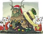  christmas christmas_ornaments christmas_wreath decorating delibird donki_(yeah) full_body hat highres iron_bundle no_humans pokemon pokemon_(creature) santa_hat star_(symbol) tinsel wo-chien wreath 