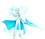  1boy ainchase_ishmael angel_wings blue_coat blue_hair blue_pupils blue_sclera blue_shirt boots capelet closed_mouth coat colored_sclera colored_skin diamond-shaped_pupils diamond_(shape) elsword expressionless full_body gloves gold_trim hair_between_eyes halo highres holding holding_polearm holding_weapon hologram lance lapels light_particles looking_at_viewer male_focus multiple_wings object_floating_above_hand official_art orb outstretched_hand pants polearm runes shirt short_hair sideways_glance sleeve_cuffs solo standing symbol-shaped_pupils third-party_source transparent_background two-sided_coat two-sided_fabric vest weapon white_capelet white_coat white_eyes white_footwear white_gloves white_pants white_skin white_vest white_wings wings 
