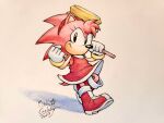 2023 4:3 absurd_res accessory amy_rose anthro biped black_eyes black_nose boots bracelet classic_amy_rose classic_sonic_(universe) clothing cosplay dated dress eulipotyphlan eyelashes female fist footwear gloves hair hair_accessory hairband hammer handwear hedgehog hi_res holding_object holding_weapon jewelry looking_at_viewer mammal painting_(artwork) piko_piko_hammer pink_hair prick_ears quills red_boots red_clothing red_dress red_footwear sega shadow short_tail signature simple_background sleeveless smile solo sonic_superstars sonic_the_hedgehog_(series) tail thepinkgalaxy tools traditional_media_(artwork) watercolor_(artwork) weapon white_background white_boots white_clothing white_footwear white_gloves white_handwear