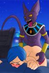 alien animal_humanoid beerus blue_hair blush bulma cat_humanoid deity doggystyle domestic_cat dragon_ball dragon_ball_super duo eyes_closed felid felid_humanoid feline feline_humanoid felis female from_behind_position hair hairless hairless_cat hi_res human humanoid male male/female mammal mammal_humanoid night nude purple_body setthh98 sex short_hair sphynx_(cat) tongue tongue_out