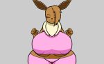 anthro belly big_breasts big_butt big_hipped bounce bouncing bouncing_breasts breasts brown_body brown_fur brown_hair butt clothed clothing curvy_figure eevee female fur generation_1_pokemon hair happy hi_res huge_breasts huge_butt huge_hips huge_thighs hyper hyper_breasts hyper_butt hyper_hips hyper_thighs jiggling jonhexelleirr jumping nintendo nipples pokemon pokemon_(species) shaded simple_background simple_shading slightly_chubby slightly_chubby_anthro slightly_chubby_female smile smiling_at_another smiling_at_partner smiling_at_viewer standing thick_thighs voluptuous wide_hips