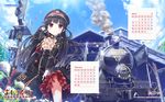  calendar cura game-style hachiroku landscape lose maitetsu uniform wallpaper 