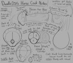 2024 absurd_res animal_genitalia animal_penis balls doodle_dip english_text equine_genitalia equine_penis erection genitals grey_background hi_res how-to medial_ring monochrome penis simple_background text vein veiny_penis
