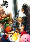  cloud_strife donkey_kong_(character) kirby link male mario mr._game_&amp;_watch nintendo nomura_tetsuya super_smash_bros. sword 