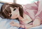  bra cleavage katoumisaki02 open_shirt pajama sakuma_mayu the_idolm@ster the_idolm@ster_cinderella_girls 