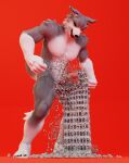 2024 3d_(artwork) angry anthro balls bigkami blender_(software) building building_destruction canid canine canis destruction digital_media_(artwork) erection genitals hi_res humanoid_genitalia humanoid_penis macro male mammal monotone_background muscular muscular_anthro muscular_male nude penile penis rampage simple_background solo tail wolf wreckage