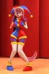 3d_(artwork) anthro argos90 blender_(software) blender_cycles canid canine cosplay crossover crossover_cosplay digital_media_(artwork) female hi_res homeless_dog mammal pomni_(the_amazing_digital_circus) solo