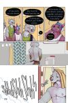 bastriw canid canine canis clothing comic dialogue domestic_dog father_(lore) father_and_child_(lore) father_and_son_(lore) green_eyes hairless hairless_dog hi_res male mammal mother_(lore) mother_and_child_(lore) mother_and_son_(lore) muscular muscular_male nico_(bastriw) parent_(lore) parent_and_child_(lore) parent_and_son_(lore) primitive_dog shirt shirtless shower son_(lore) tank_top text topwear undressing wolf xoloitzcuintli yellow_eyes