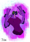 absurd_res amphibian anthro big_hands clothing frog green_eyes hi_res invalid_tag purple_body purple_clothing purple_skin sfw shirt t-shirt thedarkjudge96 tongue tongue_out topwear