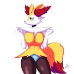 anthro big_breasts braixen breasts canid canine female fox generation_6_pokemon hi_res mammal nintendo pokemon pokemon_(species) ryunsfw solo