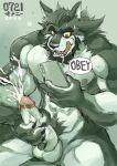 abs absurd_res anthro balls beard biceps big_muscles bodily_fluids canid canine canis cum drooling erection facial_hair genital_fluids genitals hi_res kas20241013 kemono male mammal masturbation muscular pecs penile penile_masturbation penis pubes saliva solo vein veiny_penis wolf