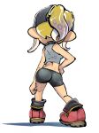 2024 baseball_cap bottomwear butt butt_focus cephalopod clothing faceless_character faceless_female faceless_humanoid female hand_on_hip hat headgear headwear hi_res humanoid humanoid_pointy_ears marine midriff mollusk muramasa_mikado nintendo octarian octoling rear_view shorts solo spandex spandex_shorts splatoon tight_bottomwear tight_clothing tight_shorts wide_hips