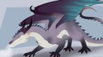 belly_scales black_claws blue_spikes claws dragon feral grey_body grey_scales hi_res horn l.gecko male mythological_creature mythological_scalie mythology purple_horn scales scalie scaly_tail solo tail white_body white_scales