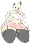  absurd_res big_bulge big_butt blush bottomwear bovid bulge butt caprine clothing femboy goat hi_res lester_(zeclyn) male mammal simple_background skirt solo thick_thighs zaclyn 