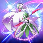  arm_blade bare_shoulders black_sclera bob_cut closed_mouth colored_sclera colored_skin dress gardevoir gloves green_hair hair_over_one_eye humanoid_robot iron_valiant joints mega_gardevoir mega_pokemon mohawk monya multicolored_skin pokemon pokemon_(creature) pokemon_sv red_eyes robot robot_joints short_hair smile twintails two-tone_skin weapon white_skin 