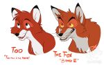  angry bambi_(film) canid canine design_sheet disney duo fox fur hi_res male mammal namygaga the_fox_(bambi) the_fox_and_the_hound tod_(disambiguation) 