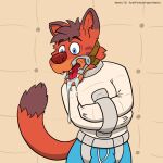 anthro clothing felid hi_res kemira male mammal muzzle_(object) padded_room prisoner restraints solo straitjacket underwear