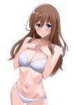  absurdres blush breasts brown_hair grey_eyes hibike!_euphonium highres kinomiki kuroe_mayu large_breasts long_hair looking_at_viewer navel smile underwear 