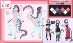 absurd_res alternative_fashion anthro crocodile crocodilian crocodylid emo female female/female goth hi_res liris model_sheet reptile scalie solo