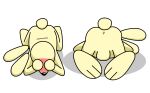  anthro anus ass_up backsack balls blush butt covering covering_eyes covering_face covering_self embarrassed floating_ears genitals hi_res hindpaw jason_burrow jay_jay_the_lucky_rabbit lagomorph leporid male mammal nude paws presenting presenting_hindquarters rabbit shaded simple_background simple_coloring simple_shading solo swift_bristlensfw y_anus 