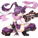  cameltoe dungeons_&amp;_princess erect_nipples fishnets leotard ninja no_bra orochi_itto thighhighs weapon 