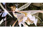  asuna_(sword_art_online) dress feet kirito pointy_ears sword sword_art_online tanaka_masayoshi wings yui_(sword_art_online) 