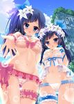  bikini breast_hold cameltoe cleavage garter ichi_rin see_through swimsuits underboob 