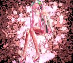  hatsune_miku headphones heels miharin sakura_miku see_through tattoo thighhighs vocaloid 