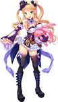  baseson cleavage garter heels koihime_musou natsuhiko soukou_koren thighhighs 