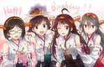  haruna_(kancolle) hiei_(kancolle) kantai_collection kirishima_(kancolle) kongou_(kancolle) megane sarashi yinzhai 