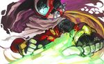  blonde_hair cloak damaged male_focus rockman rockman_zero shigehiro_(hiroi_heya) solo sword weapon zero_(rockman) 