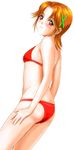  akiho_minori bikini looking_back orange_hair red_bikini red_eyes shopyun short_hair solo swimsuit tokimeki_memorial tokimeki_memorial_pocket 