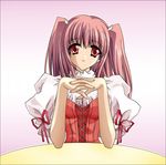  airi airi_(quilt) carnelian cute dress pink_hair quilt red_eyes smile twintails 