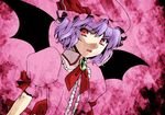 bat_wings hat purple_hair red_eyes remilia_scarlet short_hair solo touhou watanabe_hiroaki wings 