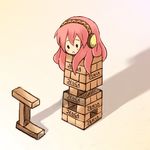  blush jenga kus megurine_luka no_humans pink_hair takoluka vocaloid 