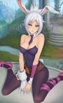  animal_ears bunny_ears bunny_girl cleavage heels league_of_legends pantyhose riven_(league_of_legends) tail unsomnus 