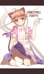  animal_ears bandages cosplay crossdress dangan-ronpa dangan-ronpa_2 hmniao naegi_makoto nekomimi skirt_lift tail tsumiki_mikan 