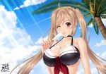  bikini_top cleavage cream kantai_collection murasame_(kancolle) signed takasaki_ryo 