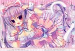  animal_ears cleavage crease dress hasune hasuneya nekomimi see_through stockings tail thighhighs 