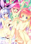  animal_ears breast_hold bunny_ears cream genkai_tokki_moero_chronicle hirano_katsuyuki naked 