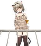  animal_ears closers kuronell lingerie male mistilteinn_(closers) nekomimi pantsu panty_pull pantyhose sweater tail 