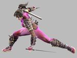  armor bodysuit fishnets ninja soul_calibur soul_calibur_iv taki weapon 