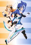  bodysuit headphones kazanari_tsubasa no_bra senki_zesshou_symphogear tachibana_hibiki thighhighs 