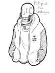  alternate_universe animated_skeleton bone cigarette clothing hoodie not_furry papyrus_(undertale) sizzlingwaffle skeleton smoking solo undead underswap undertale video_games 