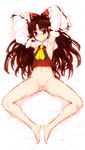  bottomless breasts feet hakurei_reimu itou_yuuji nipples no_bra pussy touhou 