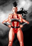  1girl abs breasts cleavage kachakacha large_breasts monster_girl mortal_kombat multiple_arms muscle muscular_female revealing_clothes sheeva slingshot_swimsuit swimsuit 