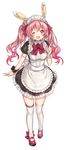  animal_ears bunny_ears madogawa maid thighhighs 