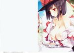  breast_grab breasts gekidoku_shoujo ke-ta lactation nagae_iku nipples no_bra open_shirt touhou 